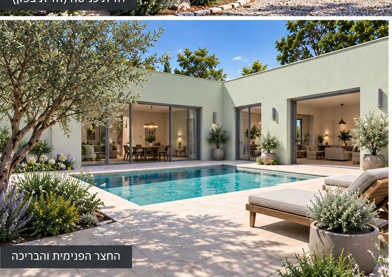 חצר פנימית ובריכה